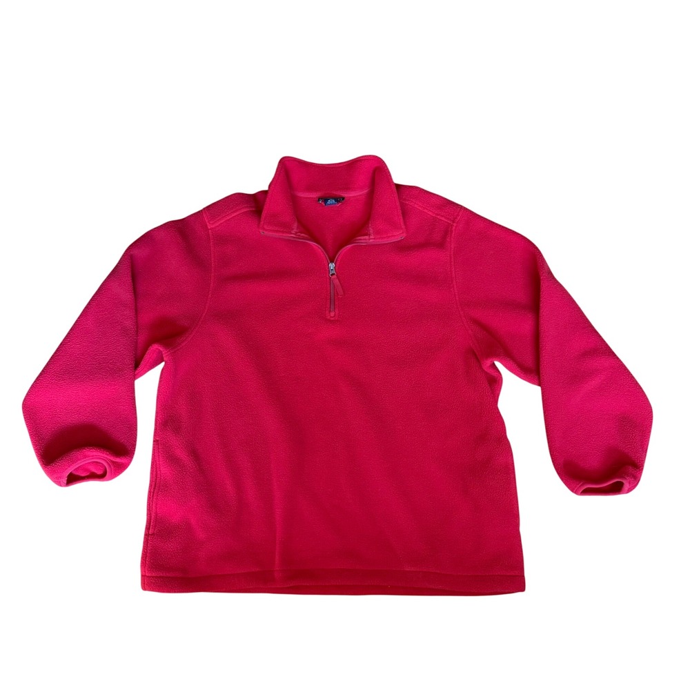 Vintage Lands' End Red Fleece Pullover XL Gorpcore USA Made